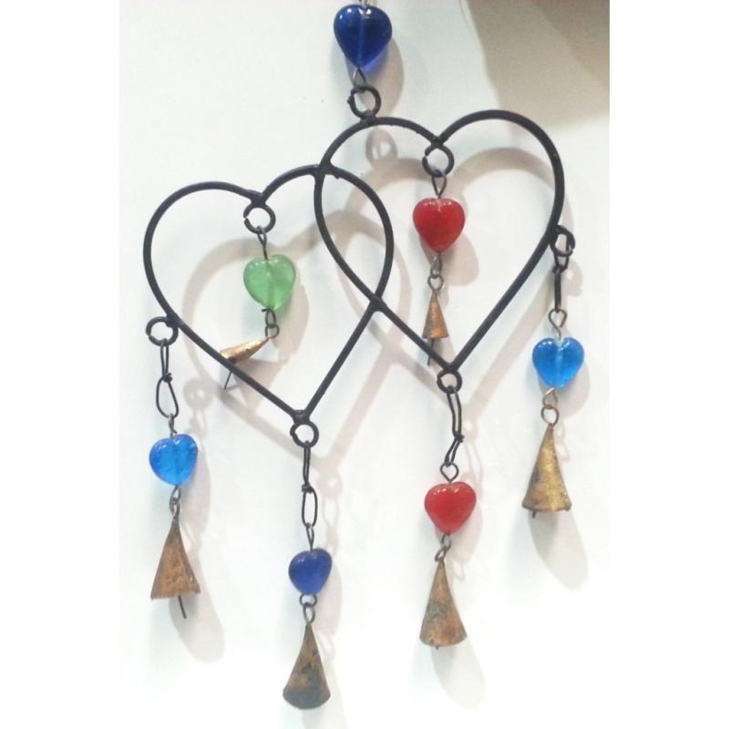 MOVIL Hierro Corazones con Esferas Colores 20 cm aprox. (4 Modelos)(has)
