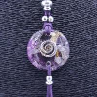 Collar Orgon Espiral Morado con Abalorios (3,7 cm Ajustable)