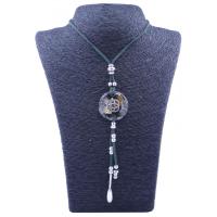 Collar Orgon Nudo Celta Verde con Abalorios (3,7 cm Ajustable)