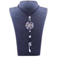 Collar Orgon Om Negro con Abalorios (3,7 cm Ajustable)