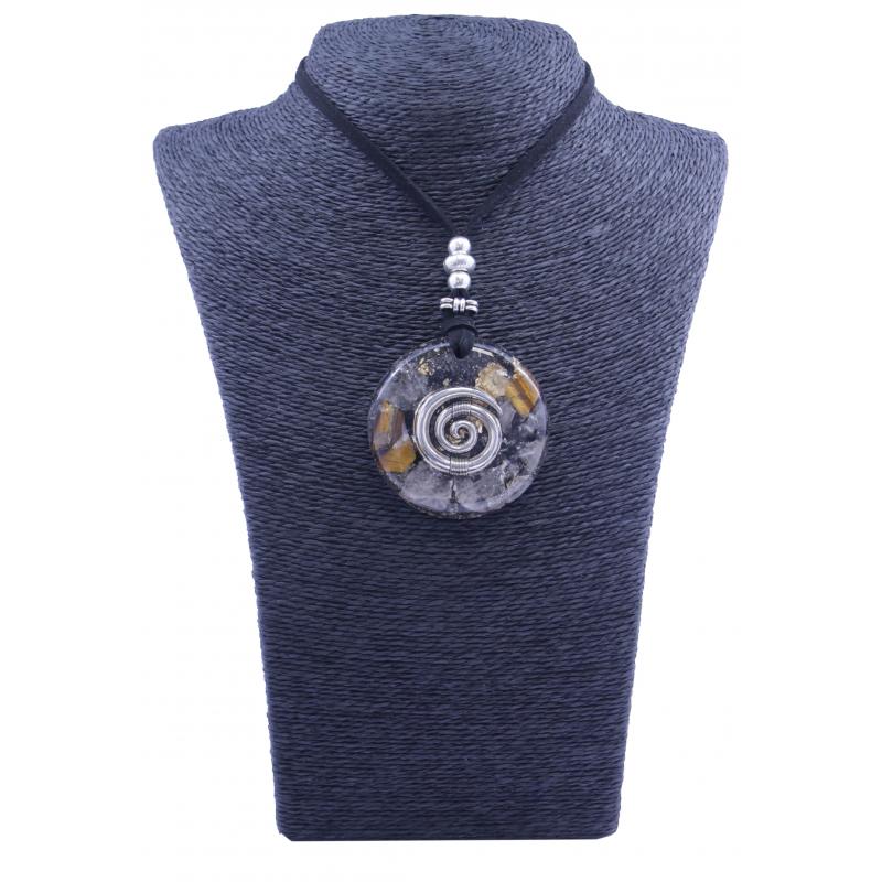 Collar Orgon Espiral Negro (5,4 cm Ajustable)