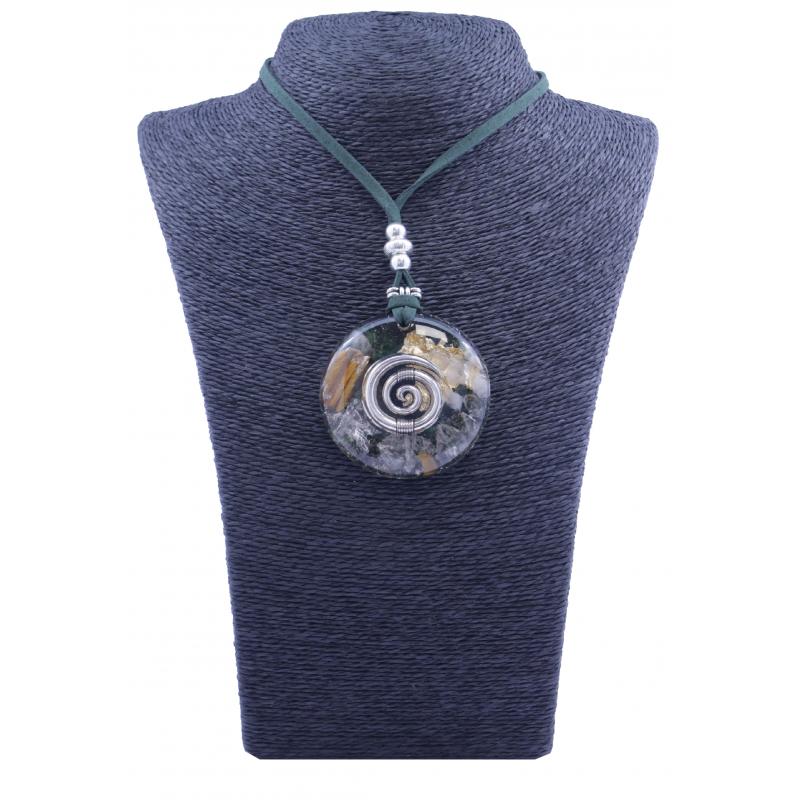 Collar Orgon Espiral Verde (5,4 cm Ajustable)