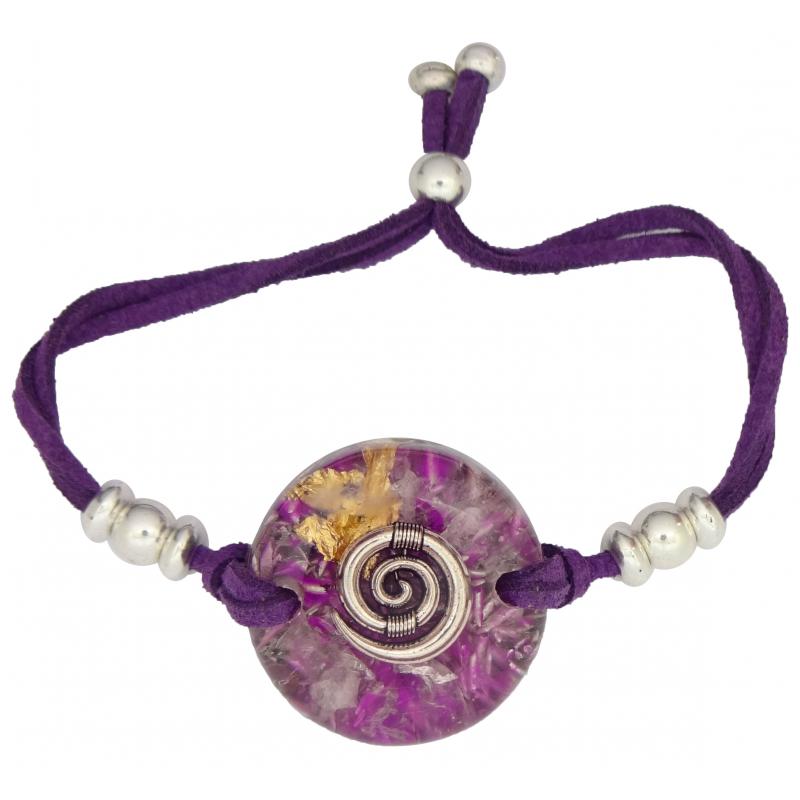 Pulsera Orgon Espiral Morada (3,2 cm Ajustable)