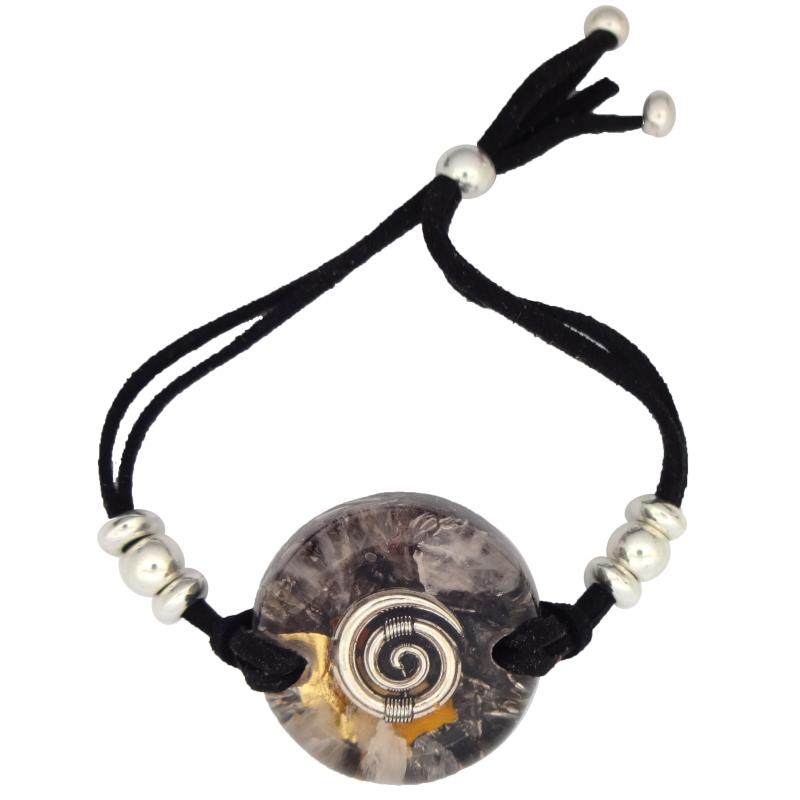 Pulsera Orgon Espiral Negra (3,2 cm Ajustable)