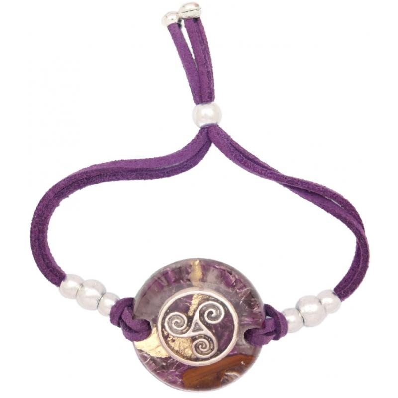 Pulsera Orgon Trisquel Morada (3,2 cm Ajustable)