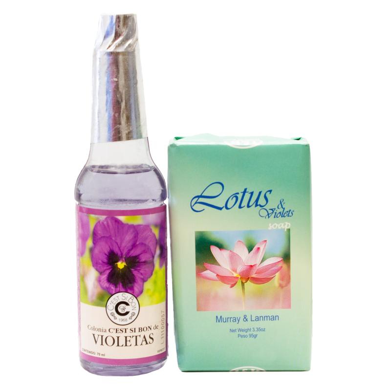 Pack Agua de Violetas (70 ml) + Jabon Flor de Loto y Violetas (95 gr. 3.3 Oz) Murray & Lanman