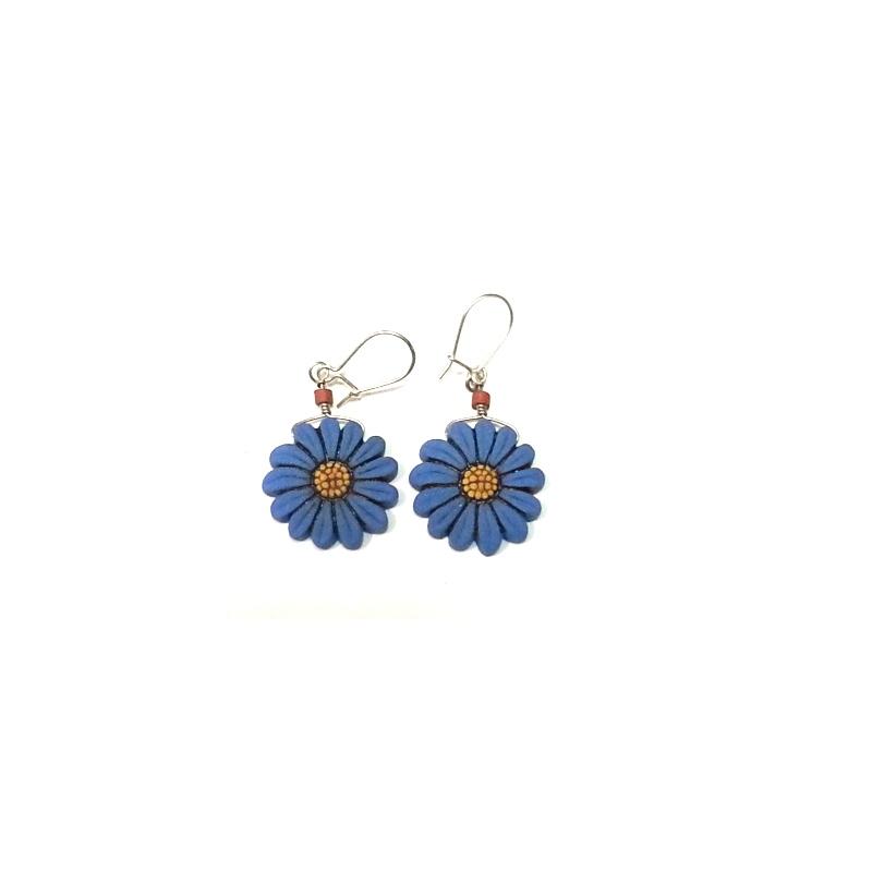 Pendientes Terracota Margaritas Azules