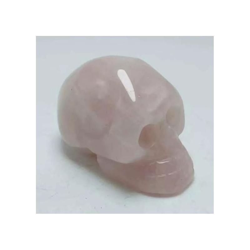 Piedra Forma Calavera Cuarzo Rosa 5 x 3.5 cm