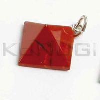 Colgante Piedra Piramide con Engarce y Base Plata Jaspe Rojo...