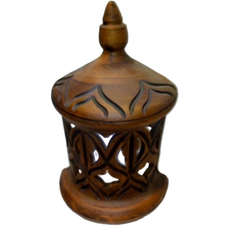 PORTA VELA Ceramica Pared Marrón 30 x 15 cm (Tallado)